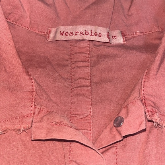 XCVI Wearables Raw Edge Poplin Lightweight Safari Jacket Bellini Pink Small - Picture 10 of 10